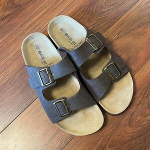Men’s Brown Double Buckle Sandals